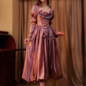 Lacemade Rapunzel Pink Medieval Corset Top Tassels